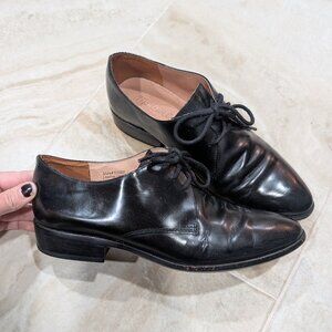 Madewell Black Shiny Leather Oxfords Women's 6.5